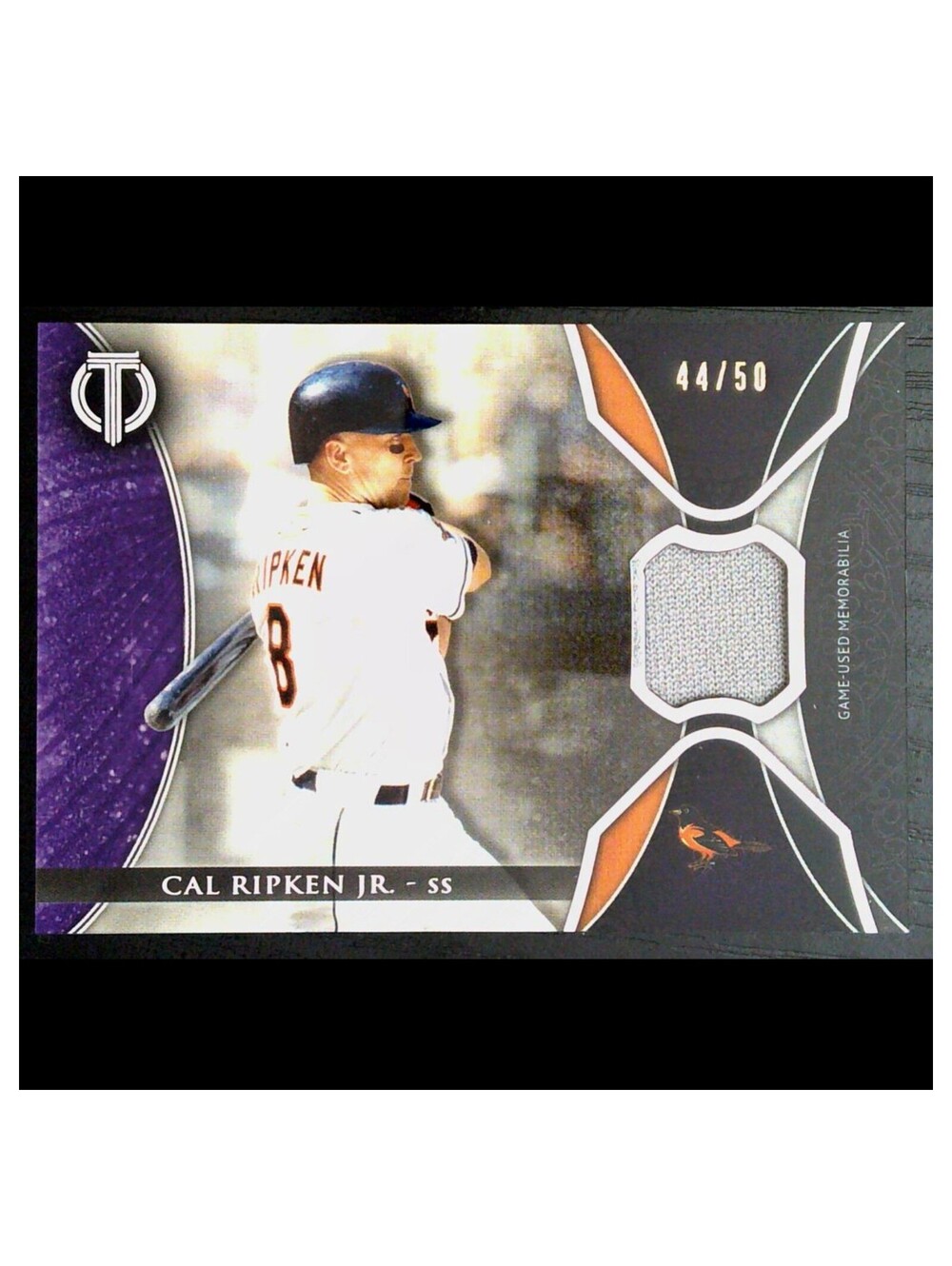 Cal Ripken Jr. Patch /50 #TR-CR 2017 Topps Tribute Relics Purple Orioles Card